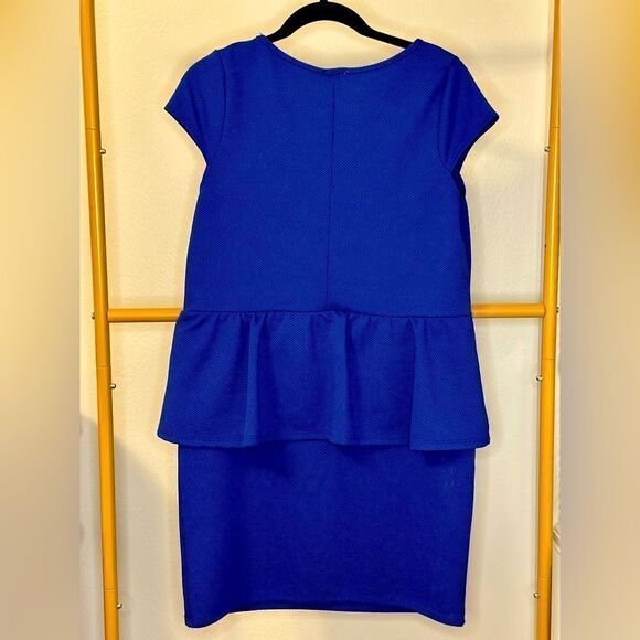 Wet Seal Plus Royal Blue Cap Sleeve Peplum Mini Dress - Picture 3 of 5